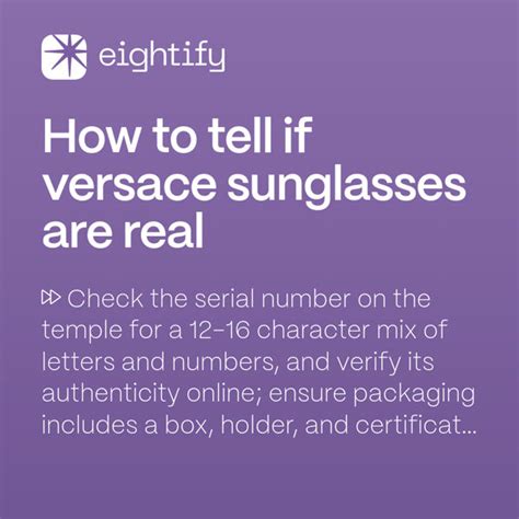 how do you know if versace sunglasses are real|Versace qr code check.